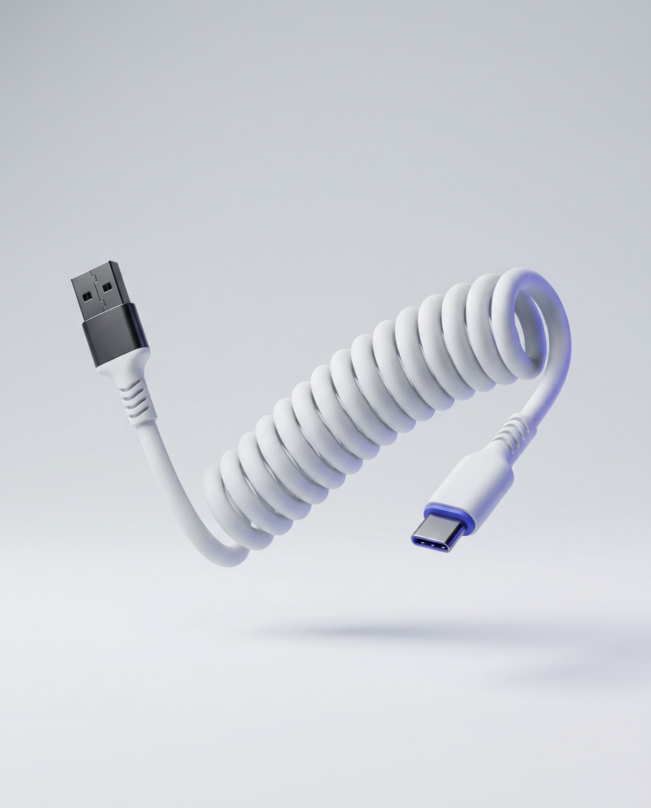 얼루어웨이브 USB to C 초고속 충전 실리콘 스프링 케이블